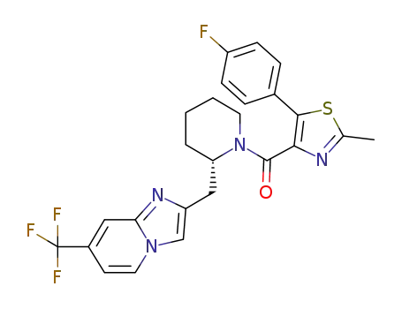 2-[((2S)-1-{[5-(4-fluorophenyl)-2-methyl-1,3-thiazol-4-yl]carbonyl}-2-piperidinyl)methyl]-7-(trifluoromethyl)imidazo[1,2-a]pyridine