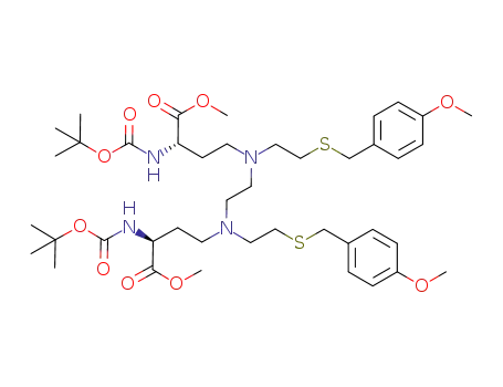 2,6,9,13-Tetraazatetradecanedioic acid,
3,12-bis(methoxycarbonyl)-6,9-bis[2-[[(4-methoxyphenyl)methyl]thio]eth
yl]-, bis(1,1-dimethylethyl) ester, (3S,12S)-