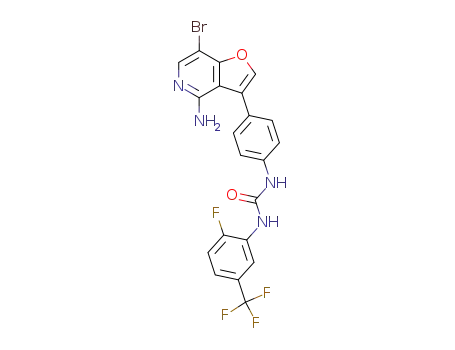 4-amino-3-(4-((2-fluoro-5-(trifluoromethyl)aminocarbonylamino)phenyl))-7-bromo-furo[3,2-c]pyridine