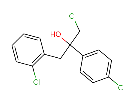 Molecular Structure of 133001-02-2 (1-chloro-2-(4-chlorophenyl)-3-(2-chlorophenyl)propan-2-ol)