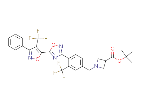 tert-butyl 1-(4-(5-(3-phenyl-4-(trifluoromethyl)isoxazol-5-yl)-1,2,4-oxadiazol-3-yl)-3-(trifluoromethyl)benzyl)azetidine-3-carboxylate
