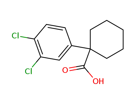 Molecular Structure of 162733-00-8 (1-(3,4-DICHLOROPHENYL) CYCLOHEXANE-1-CARBOXYLIC ACID)