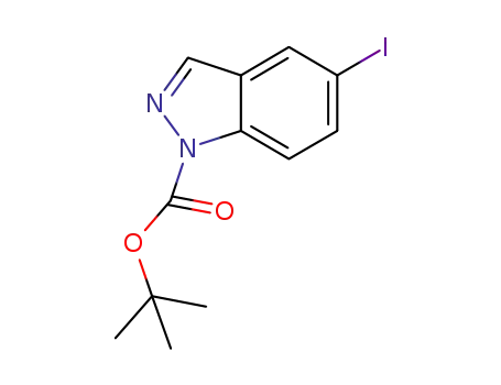 Molecular Structure of 1001907-23-8 (tert-butyl 5-iodo-1H-indazole-1-carboxylate)