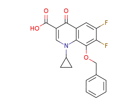 Molecular Structure of 926279-21-2 (3-Quinolinecarboxylic acid,
1-cyclopropyl-6,7-difluoro-1,4-dihydro-4-oxo-8-(phenylmethoxy)-)
