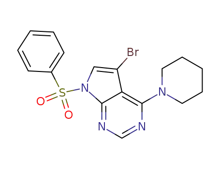 7-benzenesulfonyl-5-bromo-4-piperidin-1-yl-7H-pyrrolo[2,3-d]pyrimidine