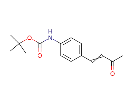 Molecular Structure of 666746-53-8 (Carbamic acid, [2-methyl-4-(3-oxo-1-butenyl)phenyl]-, 1,1-dimethylethyl
ester)