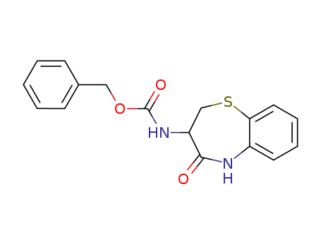 Molecular Structure of 96346-80-4 (Carbamic acid, (2,3,4,5-tetrahydro-4-oxo-1,5-benzothiazepin-3-yl)-,
phenylmethyl ester)