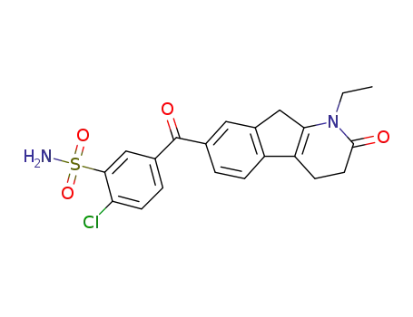 2-chloro-5-(1-ethyl-2-oxo-2,3,4,9-tetrahydro-1H-indeno[2,1-b]pyridine-7-carbonyl)-benzenesulfonamide