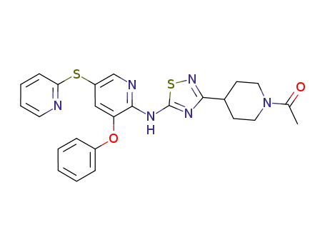1-(4-(5-(3-phenoxy-5-(pyridin-2-ylthio)pyridin-2-ylamino)-1,2,4-thiadiazol-3-yl)piperidin-1-yl)ethanone