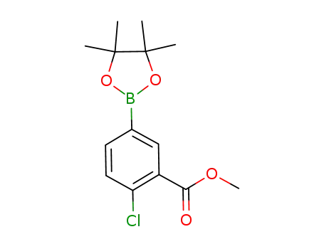 Molecular Structure of 625470-33-9 (methyl 2-chloro-5-(4,4,5,5-tetramethyl-1,3,2-dioxaborolan-2-yl)benzoate)
