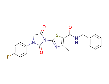 N-benzyl-2-(3-(4-fluorophenyl)-2,5-dioxoimidazolidin-1-yl)-4-methylthiazole-5-carboxamide
