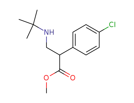Molecular Structure of 1001271-02-8 (methyl 3-(tert-butylamino)-2-(4-chlorophenyl)propanoate)
