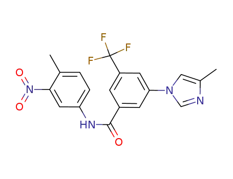 Molecular Structure of 851319-34-1 (N-(3-nitro-4-methylphenyl)-3-(4-methyl-1H-imidazol-1-yl)-5-(trifluoromethyl)benzamide)