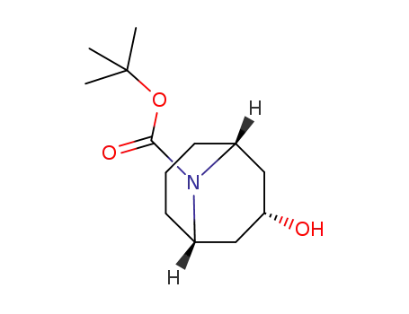 Molecular Structure of 934180-37-7 (tert-butyl (1R,3r,5S)-3-hydroxy-9-azabicyclo[3.3.1]nonane-9-carboxylate)
