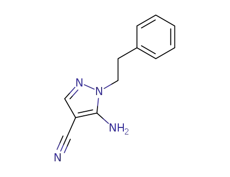 Molecular Structure of 159979-74-5 (1H-Pyrazole-4-carbonitrile, 5-amino-1-(2-phenylethyl)-)
