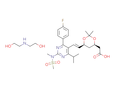 (6-{(E)-2-[4-(4-fluorophenyl)-6-isopropyl-2-(methanesulfonyl-methyl-amino)-pyrimidin-5-yl]-vinyl}-(4R,6S)-2,2-dimethyl-[1,3]dioxan-4-yl)-acetic acid diethanolamine salt