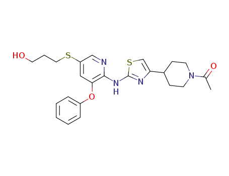 1-(4-(2-(5-(3-hydroxypropylthio)-3-phenoxypyridin-2-ylamino)thiazol-4-yl)piperidin-1-yl)ethanone