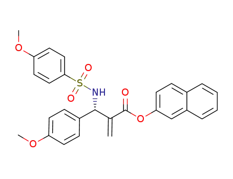 Molecular Structure of 1056904-16-5 (naphthalen-2-yl (S)-2-((4-methoxyphenyl)(4-methoxyphenylsulfonamido)methyl)-acrylate)