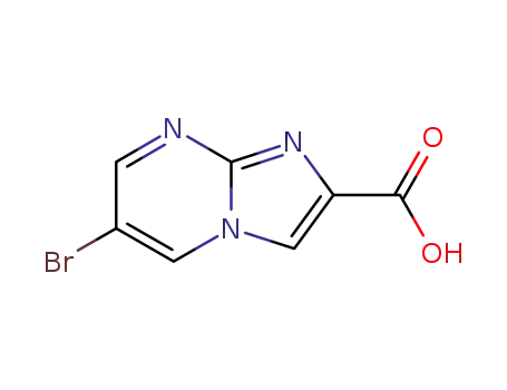 Molecular Structure of 907945-69-1 (6-BroMo-iMidazo[1,2-a]pyriMidine-2-carboxylic acid)