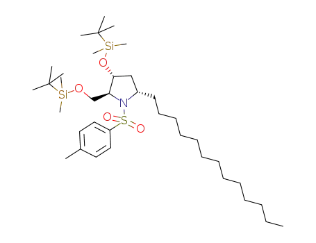 (2S,3R,5S)-3-(tert-butyldimethylsilyloxy)-2-[(tert-butyldimethylsilyloxy)methyl]-5-tridecyl-1-(p-toluenesulfonyl)pyrrolidine