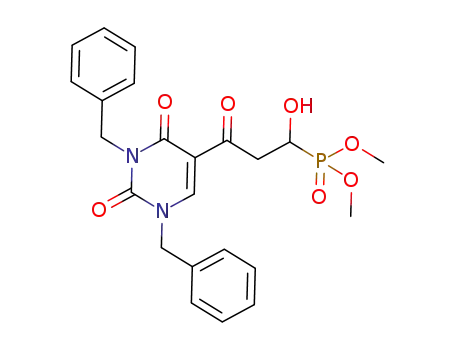 Molecular Structure of 934365-27-2 (dimethyl 3-(1,3-dibenzyl-2,4-dioxo-1,2,3,4-tetrahydropyrimidin-5-yl)-1-hydroxy-3-oxopropylphosphonate)
