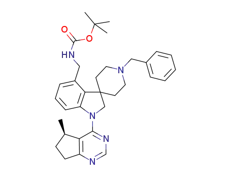(R)-tert-butyl (1'-benzyl-1-(5-methyl-6,7-dihydro-5H-cyclopenta[d]pyrimidin-4-yl)spiro[indoline-3,4'-piperidine]-4-yl)methylcarbamate