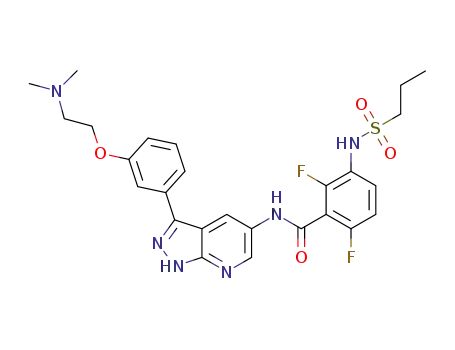 N-(3-(3-(2-(dimethylamino)ethoxy)phenyl)-1H-pyrazolo[3,4-b]pyridin-5-yl)-2,6-difluoro-3-(propylsulfonamido)benzamide