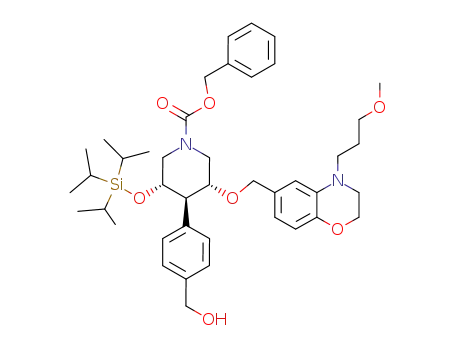 1-Piperidinecarboxylic acid,
3-[[3,4-dihydro-4-(3-methoxypropyl)-2H-1,4-benzoxazin-6-yl]methoxy]-4-
[4-(hydroxymethyl)phenyl]-5-[[tris(1-methylethyl)silyl]oxy]-, phenylmethyl
ester, (3R,4R,5S)-