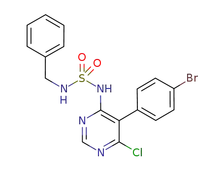 Molecular Structure of 441797-42-8 (N-[5-(4-bromophenyl)-6-chloro-4-pyrimidinyl]-N'-benzyl-sulfamide)