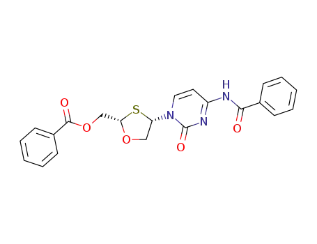 Molecular Structure of 1137664-40-4 (2-(S)-benzoyloxymethyl-4-(S)-(N-benzoylcytosin-1-yl)-1,3-oxathiolane)