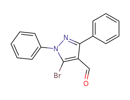 Molecular Structure of 55828-90-5 (5-bromo-1,3-diphenyl-1<i>H</i>-pyrazole-4-carbaldehyde)