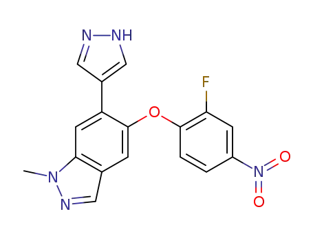 5-(2-Fluoro-4-nitrophenoxy)-1-methyl-6-(1 H-pyrazol-4-yl)-1H-indazole