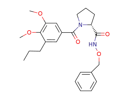 Molecular Structure of 647854-55-5 (2-Pyrrolidinecarboxamide,
1-(3,4-dimethoxy-5-propylbenzoyl)-N-(phenylmethoxy)-, (2R)-)