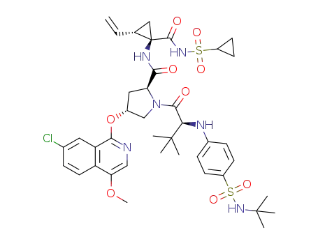 N-(4-(tert-butylsulfamoyl)phenyl)-3-methyl-L-valyl-(4R)-4-((7-chloro-4-methoxy-1-isoquinolinyl)oxy)-N-((1R,2S)-1-((cyclopropylsulfonyl)carbamoyl)-2-vinylcyclopropyl)-L-prolinamide