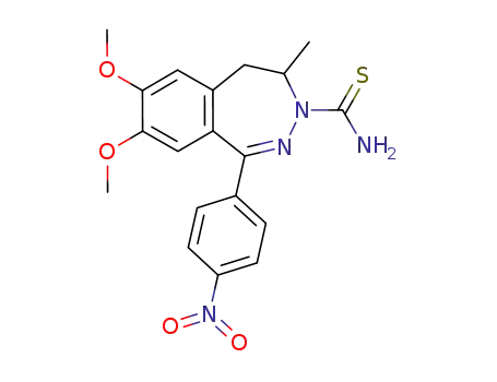 Molecular Structure of 1071137-23-9 ((R,S)-7,8-dimethoxy-4-methyl-1-(4-nitrophenyl)-3-thiocarbamoyl-4,5-dihydro-3H-[2,3]benzodiazepine)