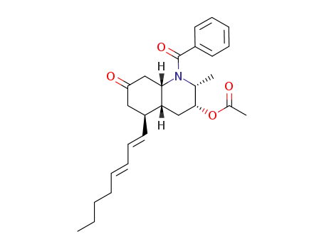 Molecular Structure of 1072433-13-6 ((2R,3R,4aR,5R,8aS)-1-benzoyl-2-methyl-5-[(1E,3E)-octa-1,3-dienyl]-7-oxodecahydroquinolin-3-yl acetate)