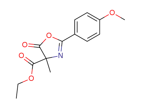 Molecular Structure of 886466-32-6 (4-Oxazolecarboxylic  acid,  4,5-dihydro-2-(4-methoxyphenyl)-4-methyl-5-oxo-,  ethyl  ester)