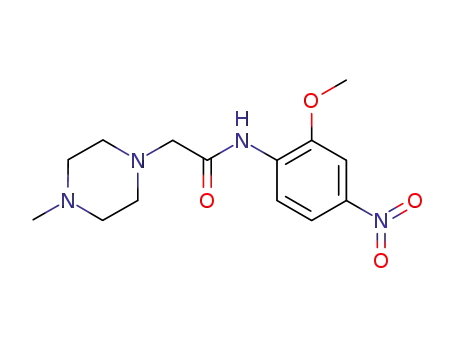 Molecular Structure of 837421-38-2 (N-(2-methoxy-4-nitrophenyl)-4-methyl-1-Piperazineacetamide)