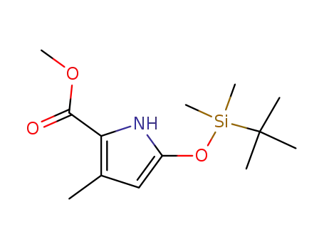 Molecular Structure of 926629-53-0 (1H-Pyrrole-2-carboxylic acid,
5-[[(1,1-dimethylethyl)dimethylsilyl]oxy]-3-methyl-, methyl ester)
