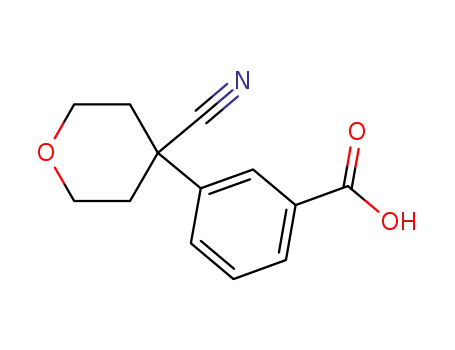 Molecular Structure of 884001-10-9 (3-(4-cyanotetrahydro-2H-pyran-4-yl)benzoic acid)