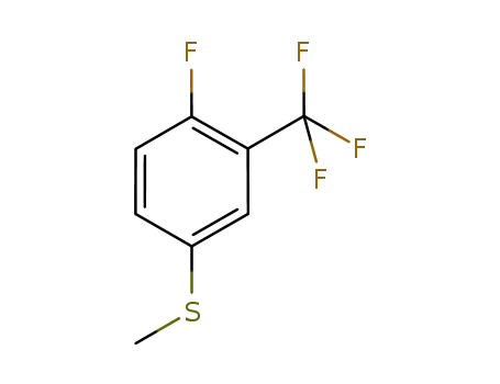 Molecular Structure of 929212-92-0 (Benzene, 1-fluoro-4-(methylthio)-2-(trifluoromethyl)-)