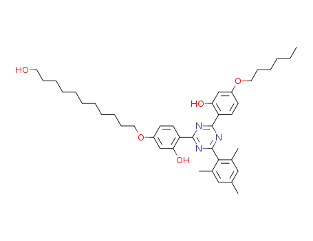 2-Mesityl-4-(2-hydroxy-4-n-hexyloxy-phenyl)-6-[2-hydroxy-4-(11-hydroxy-undecyloxy)phenyl]-1,3,5-triazine