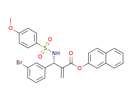 Molecular Structure of 1056904-17-6 (naphthalen-2-yl (S)-2-((3-bromophenyl)(4-methoxyphenylsulfonamido)methyl)acrylate)