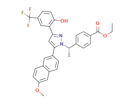 Ethyl 4-{(1S)-1-[3-[2-hydroxy-5-(trifluoromethyl)phenyl]-5-(6-methoxy-2-naphthyl)-1H-pyrazol-1-yl]ethyl}benzoate