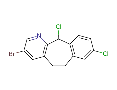 Molecular Structure of 183788-13-8 (3-bromo-8,11-dichloro-6,11-dihydro-5H-benzo[5,6]cyclohepta[1,2-b]pyridine)