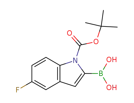 Molecular Structure of 352359-23-0 (1-Boc-5-fluoroindole-2-boronic acid)