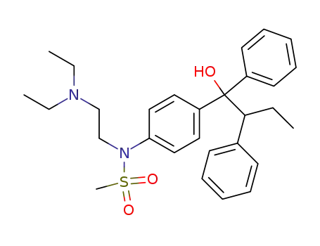 Molecular Structure of 58233-96-8 (N-(2-Diethylaminoethyl)-4'-(1-hydroxy-1,2-diphenylbutyl)methanesulfonanilide)