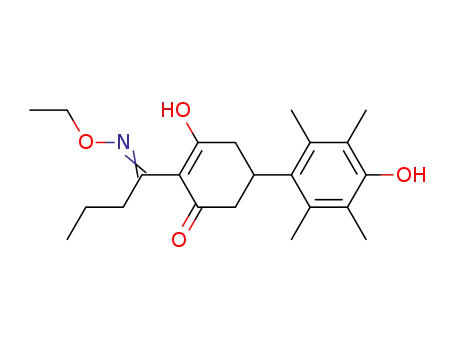 Molecular Structure of 88312-16-7 (2-Cyclohexen-1-one,
2-[1-(ethoxyimino)butyl]-3-hydroxy-5-(4-hydroxy-2,3,5,6-tetramethylphen
yl)-)