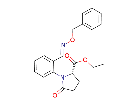 Molecular Structure of 1032651-69-6 ((S)-5-oxo-1-[2-[(E)-(phenylmethoxyimino)methyl]phenyl]proline ethyl ester)