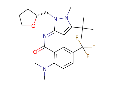 N-{(3E)-5-tert-butyl-1-methyl-2-[(2R)-tetrahydrofuran-2-ylmethyl]-1,2-dihydro-3H-pyrazol-3-ylidene}-2-(dimethylamino)-5-(trifluoromethyl)benzamide